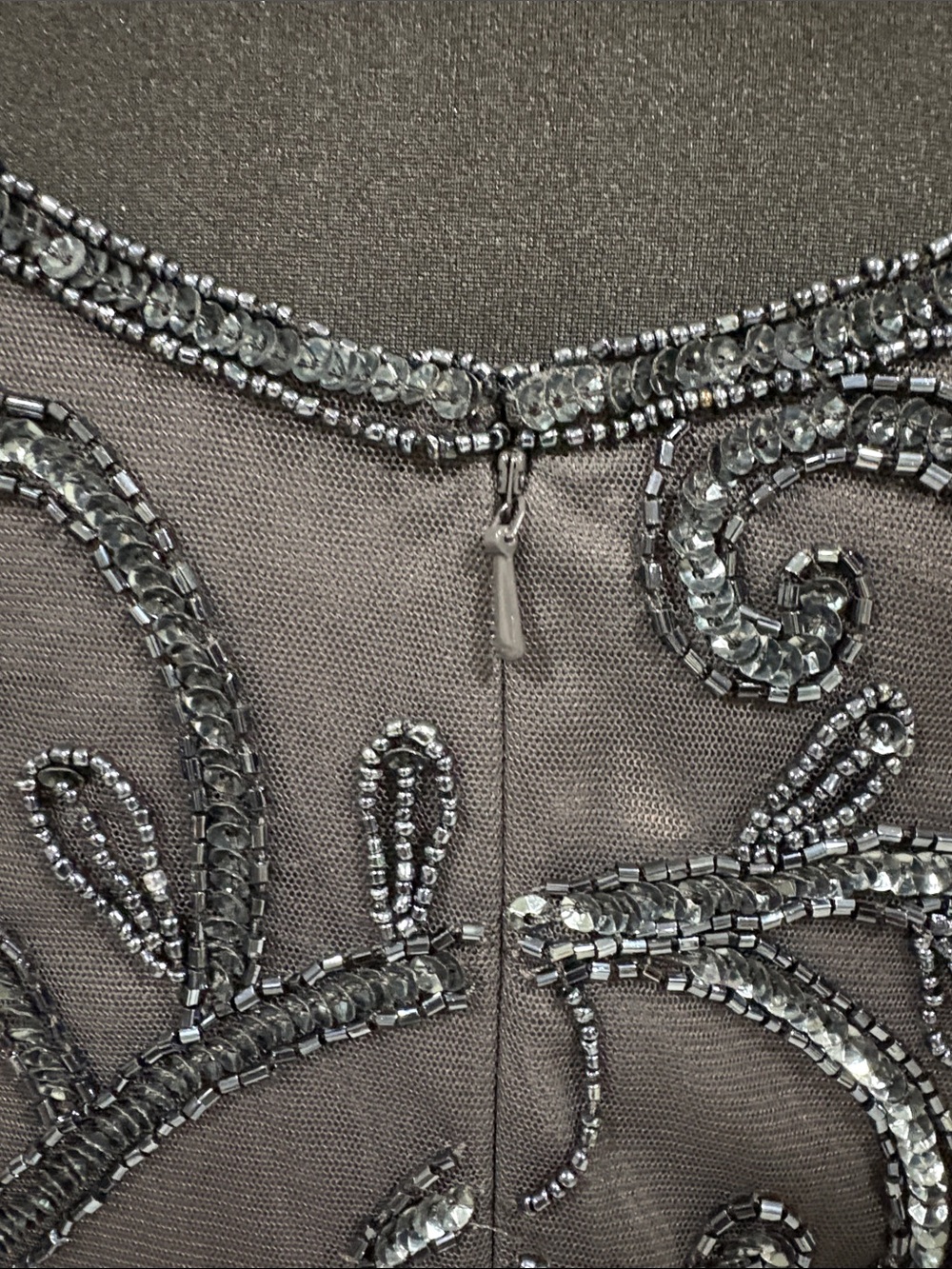 Embellished Black Beaded Sleeveless Flapper Cocktail Dress - Picture 4 of 16